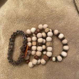 Lot of wood bracelets